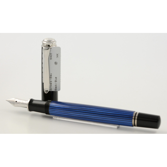 Pelikan Souverän M405 Füller Schwarz Blau Silber Goldfeder EF – Bild 1