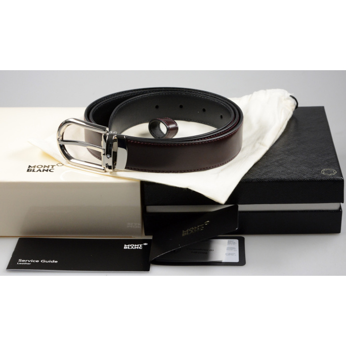 Montblanc Guertel Leder Burgunderrot 126014