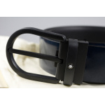 Montblanc Guertel Leder Blau hufeisenfoermige Schliesse 129427