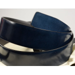 Montblanc Guertel Leder Blau hufeisenfoermige Schliesse 129427