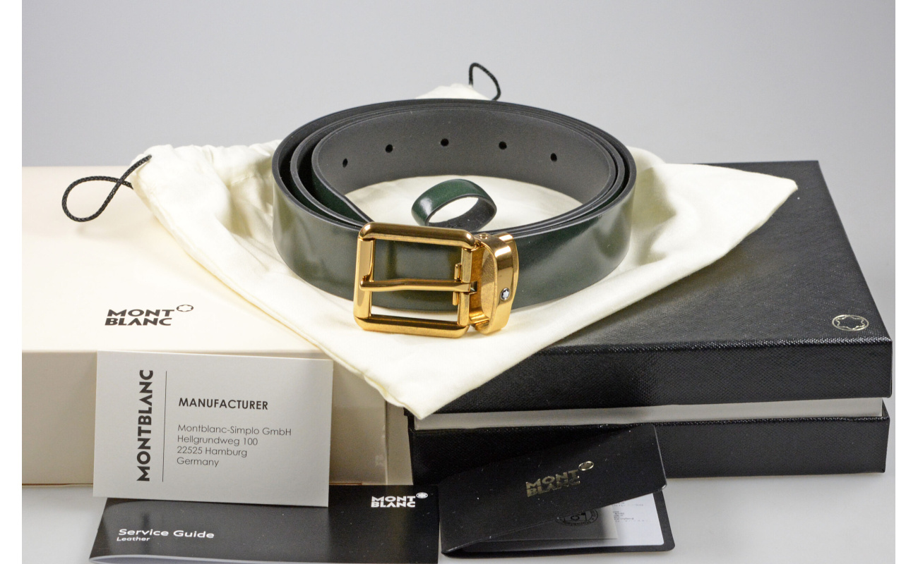 Montblanc Guertel Leder Gruen 129454