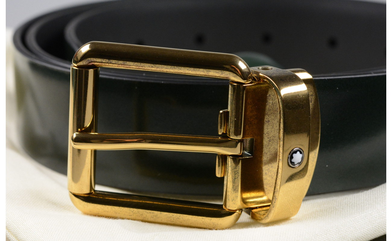 Montblanc Guertel Leder Gruen 129454
