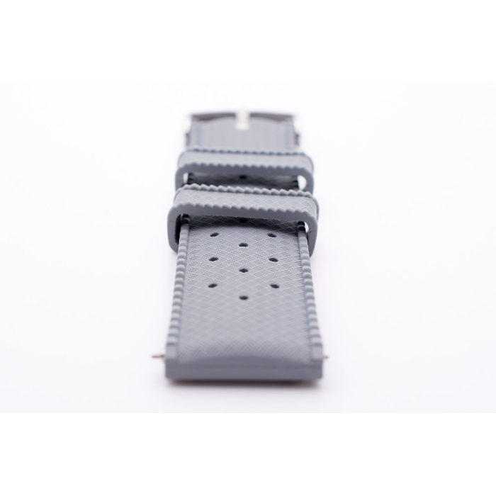 DSC_3345ARMBAND_TROPIC_GRAU_GUMMI_20 Tropical Racing Uhrenarmband Anstoß: 20mm Grau Vegan aus Fluorkautschuk – Bild 4