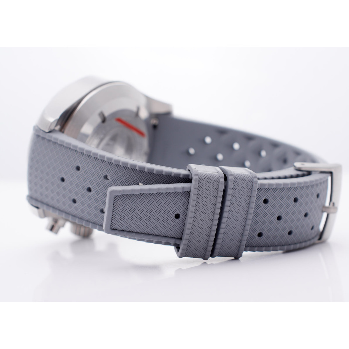 DSC_3423ArmbandanUhrTropical Tropical Racing Uhrenarmband Anstoß: 20mm Grau Vegan aus Fluorkautschuk – Bild 6