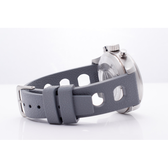 Racing Uhrenarmband Vegan Anstoß: 20mm Grau aus Fluorkautschuk – Bild 6