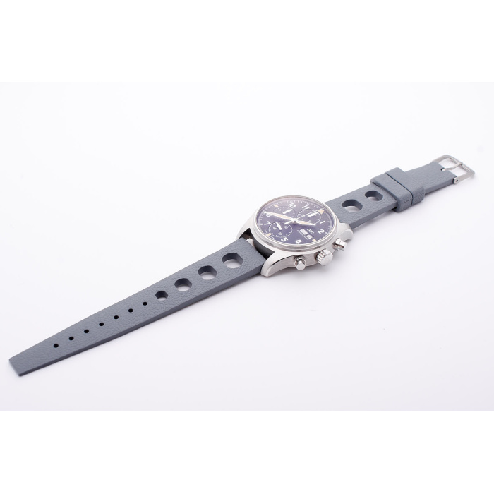 Racing Uhrenarmband Vegan Anstoß: 20mm Grau aus Fluorkautschuk – Bild 7