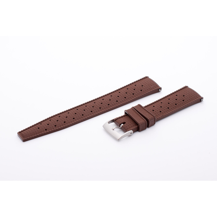 Tropical Racing Uhrenarmband Anstoß: 20mm Braun Vegan aus Fluorkautschuk – Bild 1