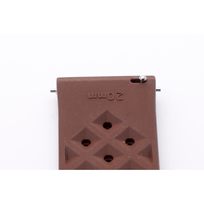 Tropical Racing Uhrenarmband Anstoß: 20mm Braun Vegan aus Fluorkautschuk – Bild 5