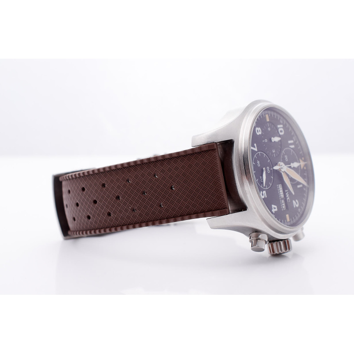 Tropical Racing Uhrenarmband Anstoß: 20mm Braun Vegan aus Fluorkautschuk – Bild 7