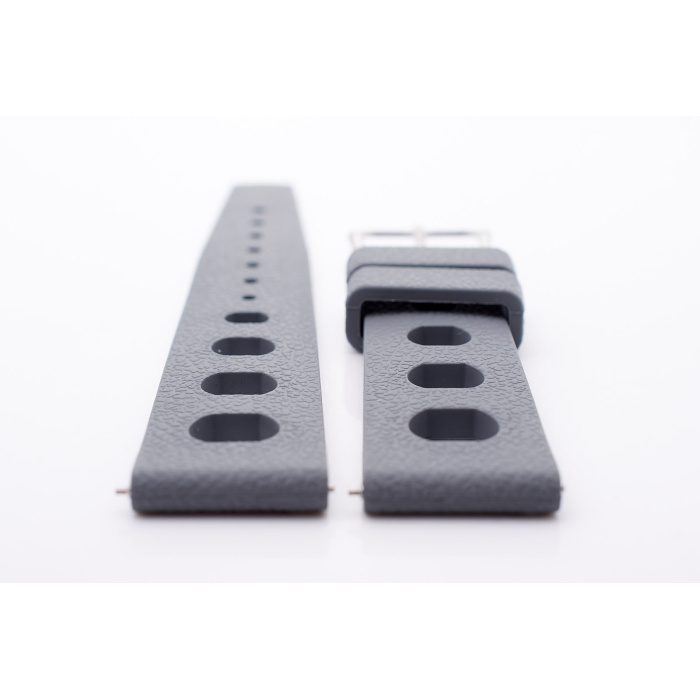 Racing Uhrenarmband Vegan Anstoß: 20mm Grau aus Fluorkautschuk – Bild 4