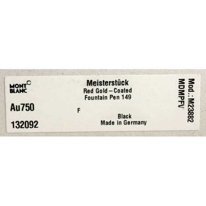 MONTBLANC Meisterstueck 149 Red Gold Coated Fueller 132092