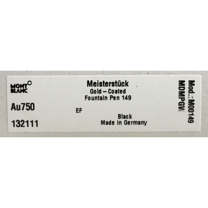 MONTBLANC Meisterstueck 149 Gold Coated Fueller 132111 Feder EF