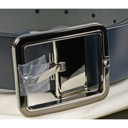 Montblanc Wendeguertel Blau Grau 131193