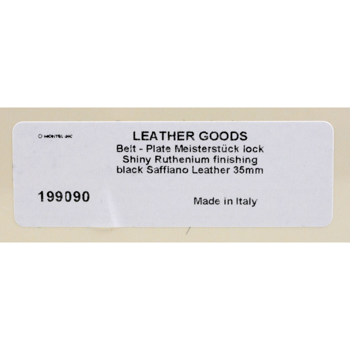 MontblancGürtelLederSchwarz199090_4 Montblanc Gürtel aus Leder in Schwarz mit Schildschließe 199090 – Bild 4