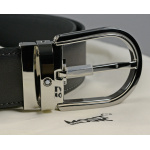 Montblanc Guertel aus Leder in Grau mit hufeisenfoermiger Schliesse 129437