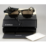 Montblanc Rechteckige Sonnenbrille Mit Schwarzer Kunststofffassung 133443