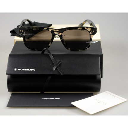 Montblanc Rechteckige Sonnenbrille Mit Schwarzer Kunststofffassung 133443