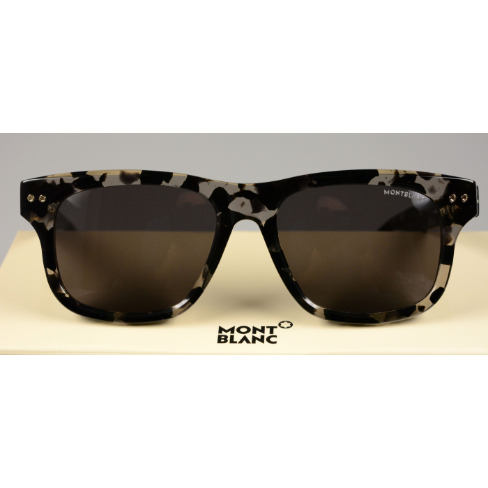 Montblanc Rechteckige Sonnenbrille Mit Schwarzer Kunststofffassung 133443