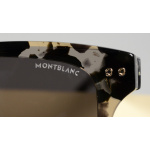 Montblanc Rechteckige Sonnenbrille Mit Schwarzer Kunststofffassung 133443