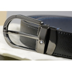 Montblanc Wendeguertel Leder Schwarz_Blau Hufeisenfoermiger Schliesse 128763