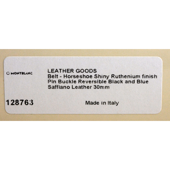 Montblanc Wendeguertel Leder Schwarz_Blau Hufeisenfoermiger Schliesse 128763