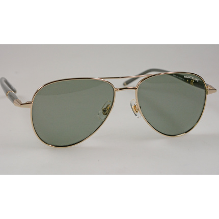 Montblanc-Eckige-Sonnenbrille-mit-goldfarbener-Metallfassung-133466