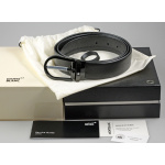 Montblanc Guertel Leder Schwarz Hufeisenfoermige Schliesse 199088