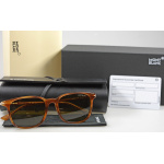 Montblanc-Eckige-Sonnenbrille-mit-brauner-Kunststofffassung-133450
