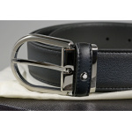 Montblanc Gürtel aus Leder in Blau mit hufeisenförmiger Dornschließe 123888 – Bild 2