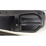 Montblanc Gürtel aus Leder in Schwarz mit hufeisenförmiger Schließe 129431 – Bild 2