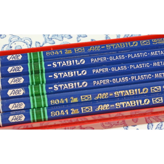 Vintage All Stabilo Buntstifte 8041 Blau – Bild 3