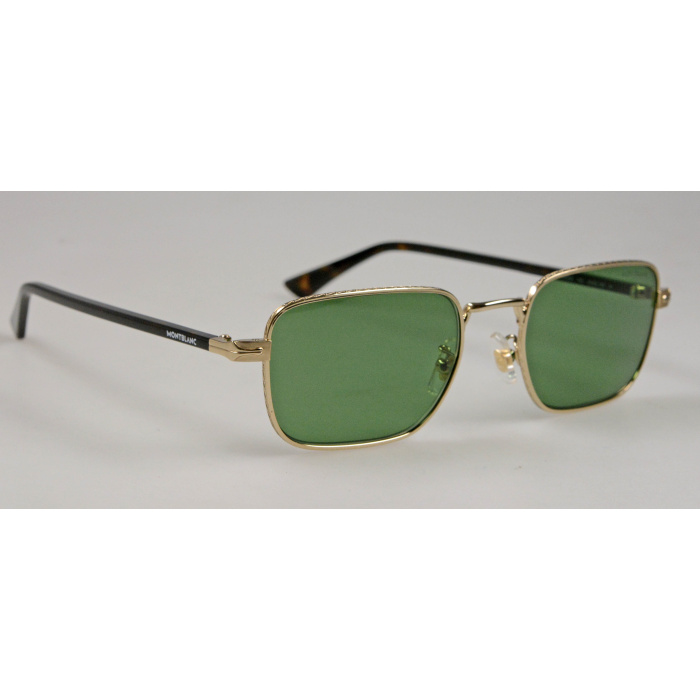 MONTBLANC Rechteckige Sonnenbrille mit goldfarbener Metallfassung 133462 MB0339S-002 – Bild 2