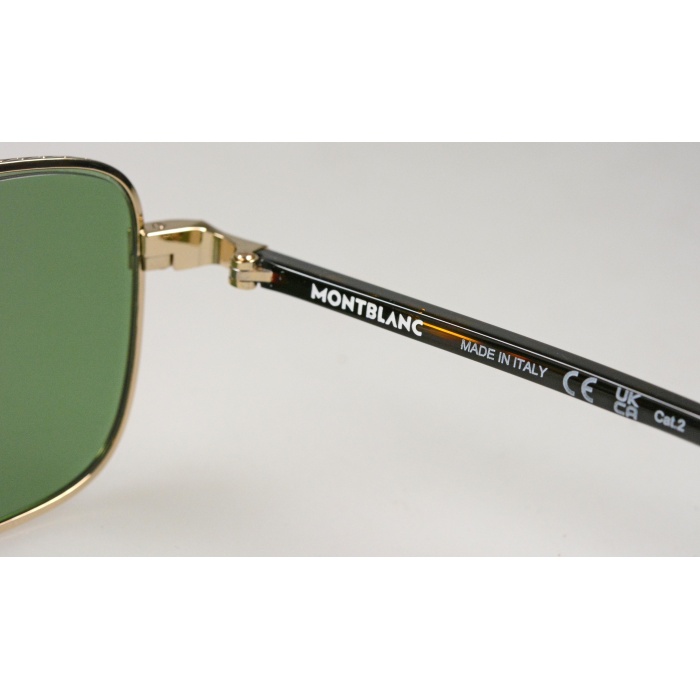 MONTBLANC Rechteckige Sonnenbrille mit goldfarbener Metallfassung 133462 MB0339S-002 – Bild 6