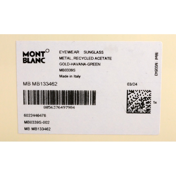 MONTBLANC Rechteckige Sonnenbrille mit goldfarbener Metallfassung 133462 MB0339S-002 – Bild 8